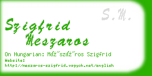 szigfrid meszaros business card